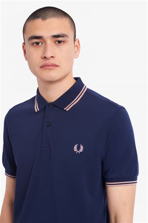 m3600 mid blue claret black the fred perry shirt