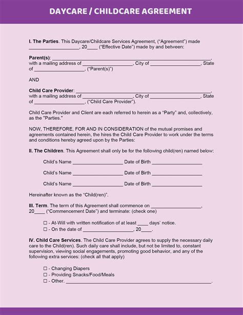 printable home daycare registration forms printable forms