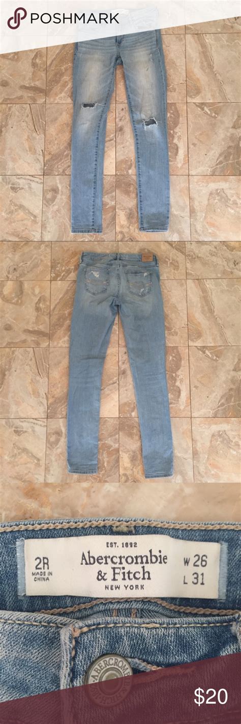 Abercrombie Super Skinny Ripped Jeans Light Wash In 2021 Super Skinny
