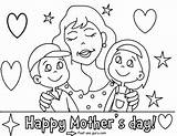 Mothers Happy Coloring Pages Printable Children Her Mother Print sketch template