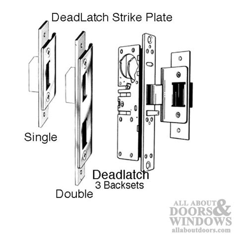 deadlatch lock   kit  faceplate  strike plates aluminum finish