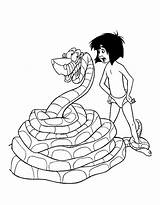 Jungle Book Coloring Pages Mowgli Kaa sketch template