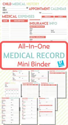 printable medical binder  worksheets time saver medical