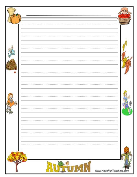 themed writing paper   autumn writing paper