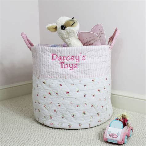 personalised pink large quilted toy bag  lime tree london notonthehighstreetcom