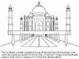 Coloring India Pages Mahal Taj Ws sketch template