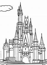 Castle Disney Drawing Line Coloring Pages Cinderellas Drawings Paintingvalley sketch template