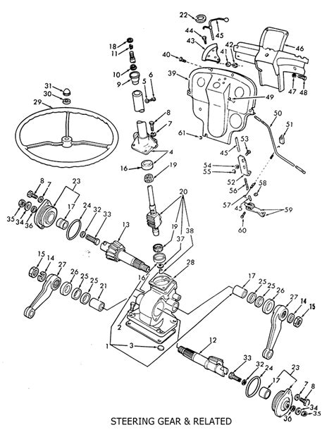 ford tractor steering gear box diagram