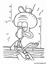 Coloring Squidward Pages Printable sketch template