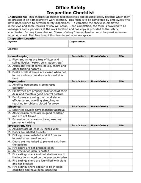 safety inspection form fill  printable fillable blank