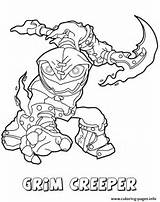 Coloring Skylanders Grim Pages Force Creeper Swap Undead Series1 Motion Colouring Printable Rubble Rouser Print Color Worksheets sketch template