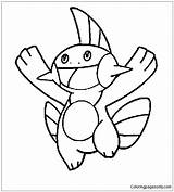 Coloring Pokemon Pages Mudkip Marshtomp Grovyle Emerald Color Getcolorings Print Printable Coloringpagesonly sketch template
