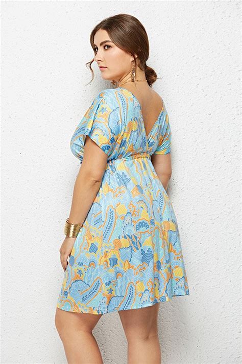 Cheap Plus Size Summer Dresses With Floral Printed