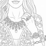 Coloring Pages Jewellery Color Beautiful People Books App Colortherapy Dress Fashion Sheets Printable Choose Board sketch template