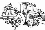 Tractor Coloring Pages Crops Color sketch template