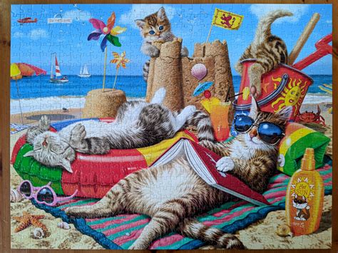 piece cat jigsaw puzzle beachcombers puzzle twins