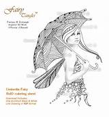 Coloring Fairy Umbrella Adults Tangles Pages Book Adult 8x10 Stamp Inch Digital Sheet Fairies Norma Burnell Zentangle Sheets 4x6 Printable sketch template