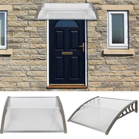 zimtown    outdoor front door window awning patio eaves canopy pc cover white