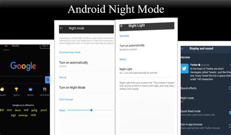 turn  night mode  android phone  app