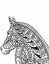 Zentangle Pferdekopf Cavallo Disegno Malvorlage Ausmalbild Kultura Sztuka Drukuj Kategorien sketch template