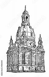 Frauenkirche Dateien Vektor sketch template