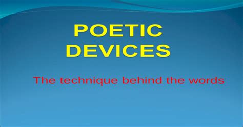 poetic devices  powerpoint