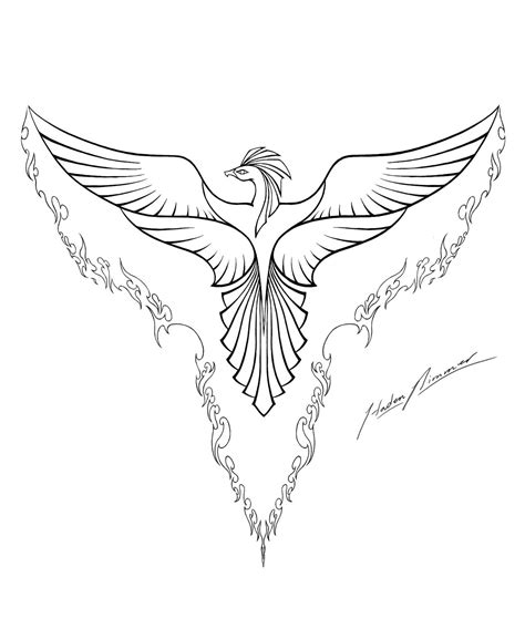 phoenix coloring page org  pages phoenix tattoo phoenix tattoo