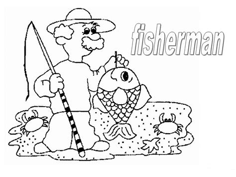 fisherman coloring child coloring