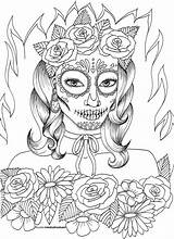 Skull Coloring Pages Mandala Adult Book Sugar Skulls Choose Board Girl sketch template