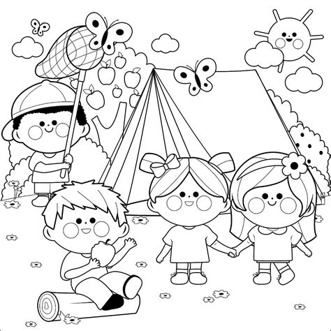 camping coloring pages  families fun  printable coloring