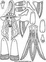 Halloween Paper Puppet Printable Coloring Puppets Witch Crafts Pheemcfaddell Pages Cut Color Doll Dolls Colouring Fall Assemble Fairy Drawing Choose sketch template
