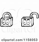 Padlocks Outlined Coloring Clipart Cartoon Vector Cory Thoman Padlock Excited Character sketch template