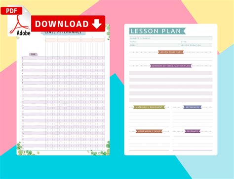 printable teacher planner templates