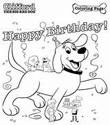 Birthday Coloring Pages Dog Clifford Printable Adults Getcolorings Lire Getdrawings Color sketch template