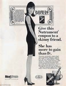 vintage adverts for calorie laden supplements that encouraged women to