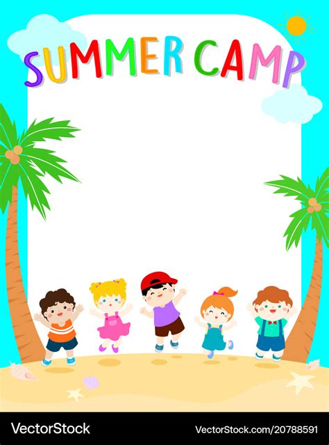 happy summer kids camp poster royalty  vector image