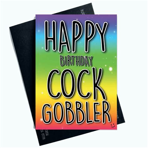 Funny Cards Happy Birthday Cock Gobler Gay Homo Pride Card Rude Adult