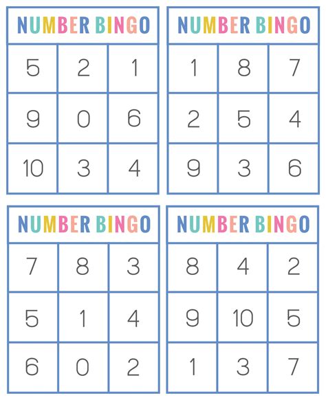 number bingo printable printable word searches