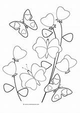 Coloring Pages Butterflies Heart Flowers Hearts Valentine Valentines Printable Shaped Flower Wings Shape Matador Getdrawings sketch template