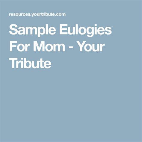how to write a good eulogy for your mother