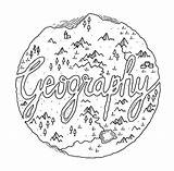 Geography School Deckblatt Geographie Photographic Coloring Caligraphy Binder Zapisano sketch template