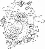 Malvorlagen Mythical Eulen Getcolorings Owls sketch template