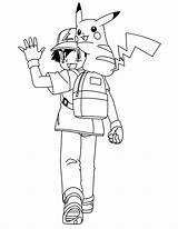 Ash Ketchum Pikachu Handsome sketch template
