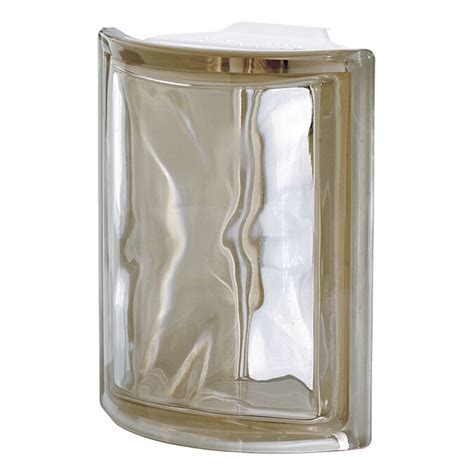 Design It Pegasus Siena Corner Wave Glass Block 8 In H X 6 In W X 3 In
