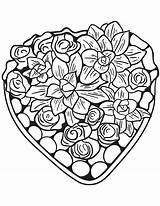Coloring Heart Pages Hearts Flowers Adults Flower Valentines Made Bleeding Printable Supercoloring Via Kids sketch template