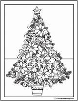 Christmas Coloring Tree Merry Print sketch template