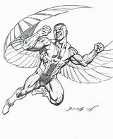 Falcon Marvel Template Coloring Pages sketch template