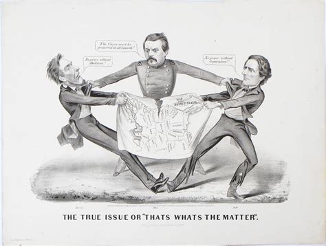 A Terrific Cartographic Cartoon Of The Civil War Rare