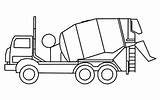Truck Cement Outline Car Coloring Pages Transporter Drawing Sheet Mixer Vehicle Dump Police Color Print Getdrawings Button Using Transportation sketch template