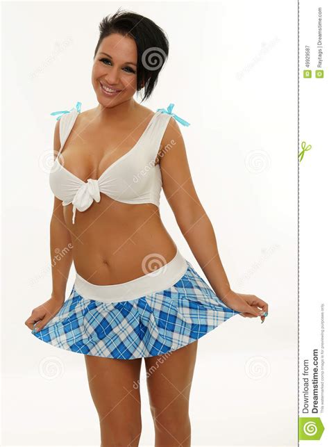 sexy vrouw met korte rok stock afbeelding afbeelding